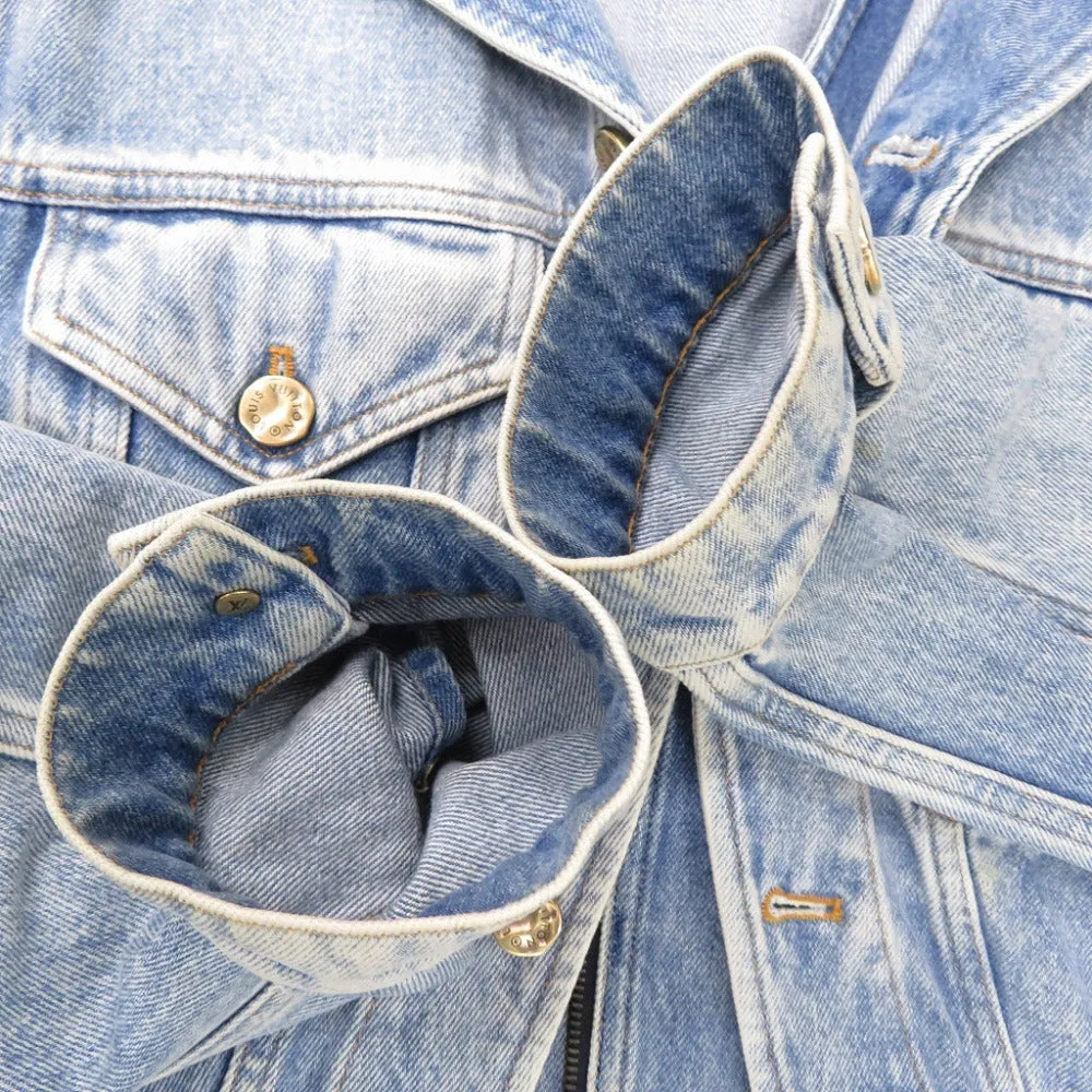 LOUIS VUITTON Denim Jacket HGA73WLVP Cotton, Leather blue Virgil Abloh 46