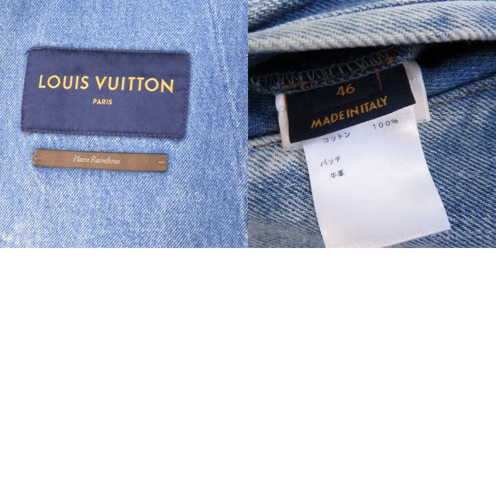 LOUIS VUITTON Denim Jacket HGA73WLVP Cotton, Leather blue Virgil Abloh 46