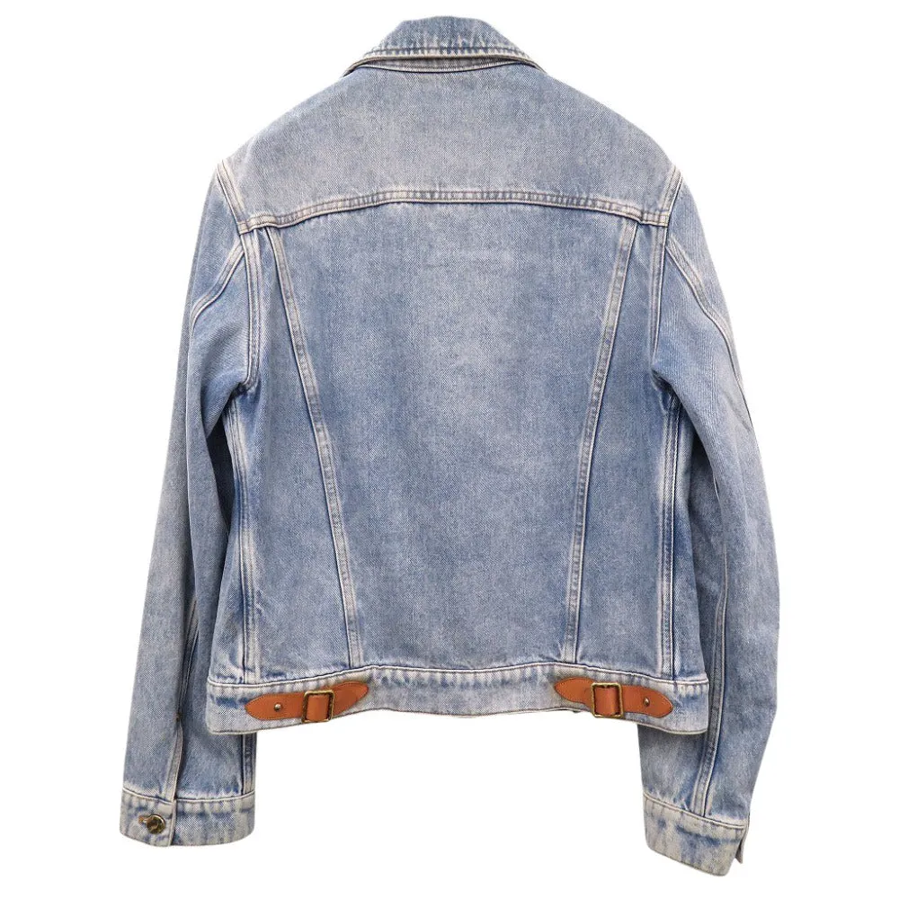 LOUIS VUITTON Denim Jacket HGA73WLVP Cotton, Leather blue Virgil Abloh 46