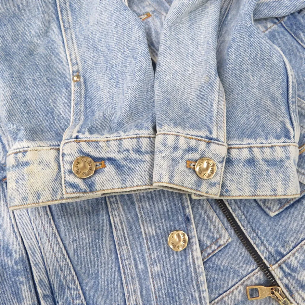 LOUIS VUITTON Denim Jacket HGA73WLVP Cotton, Leather blue Virgil Abloh 46