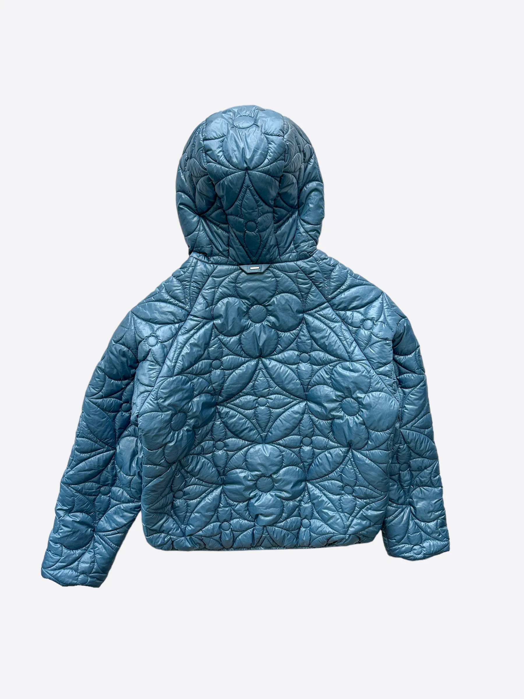 Louis Vuitton Ice Blue Flower Monogram Puffer Jacket