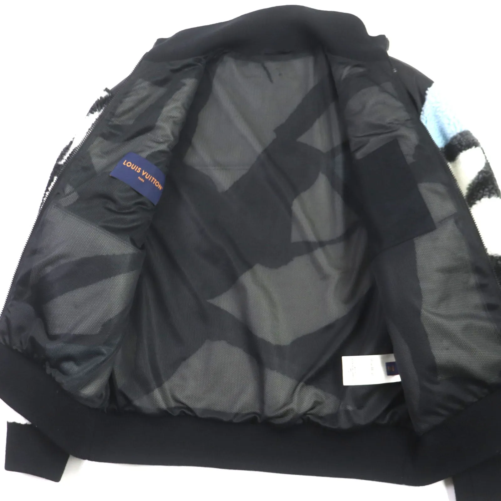 LOUIS VUITTON Nylon jacket HQY18W polyester black white light blue M