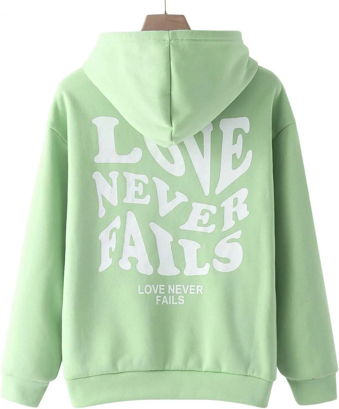 Love Never Fails Hoodie for Women Have Happy A Good Day Graphic Oversized Hoodie Preppy Sweatshirts Y2k Sweater
