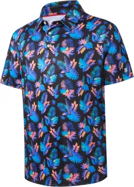Mens Golf Shirt Short Sleeve Dry Fit Print Moisture Wicking Performance Patterns Collared Polo Shirt