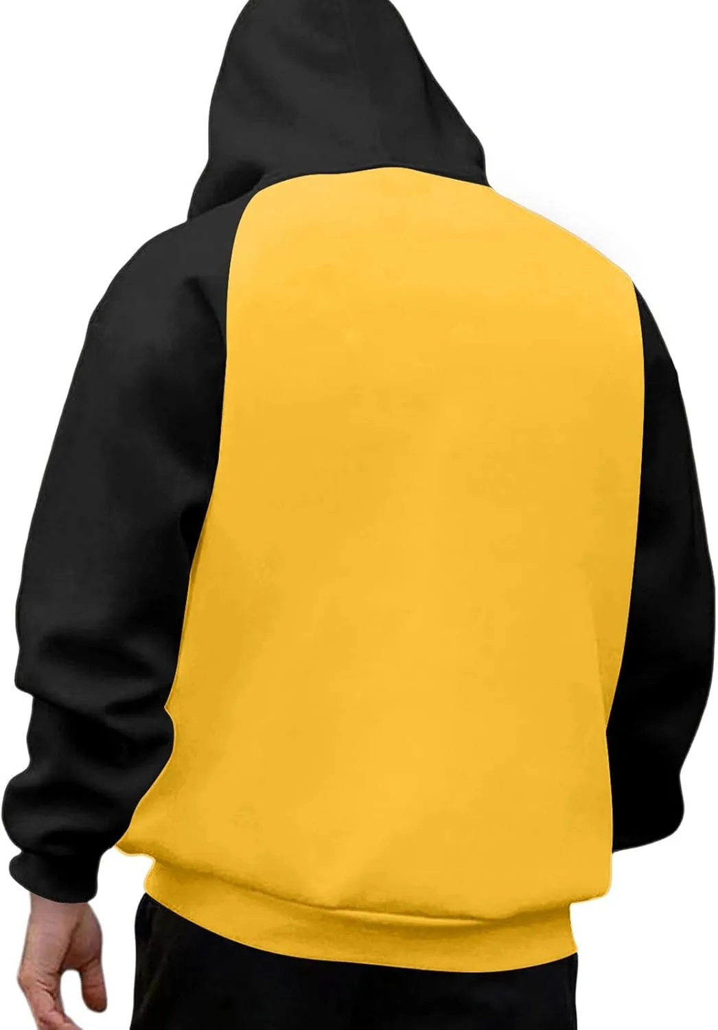 Mens Zipper Hoodies Casual Long Sleeve Sweatshirts Color Block Drawstring Fashion Oversized Cardigan with Pockets