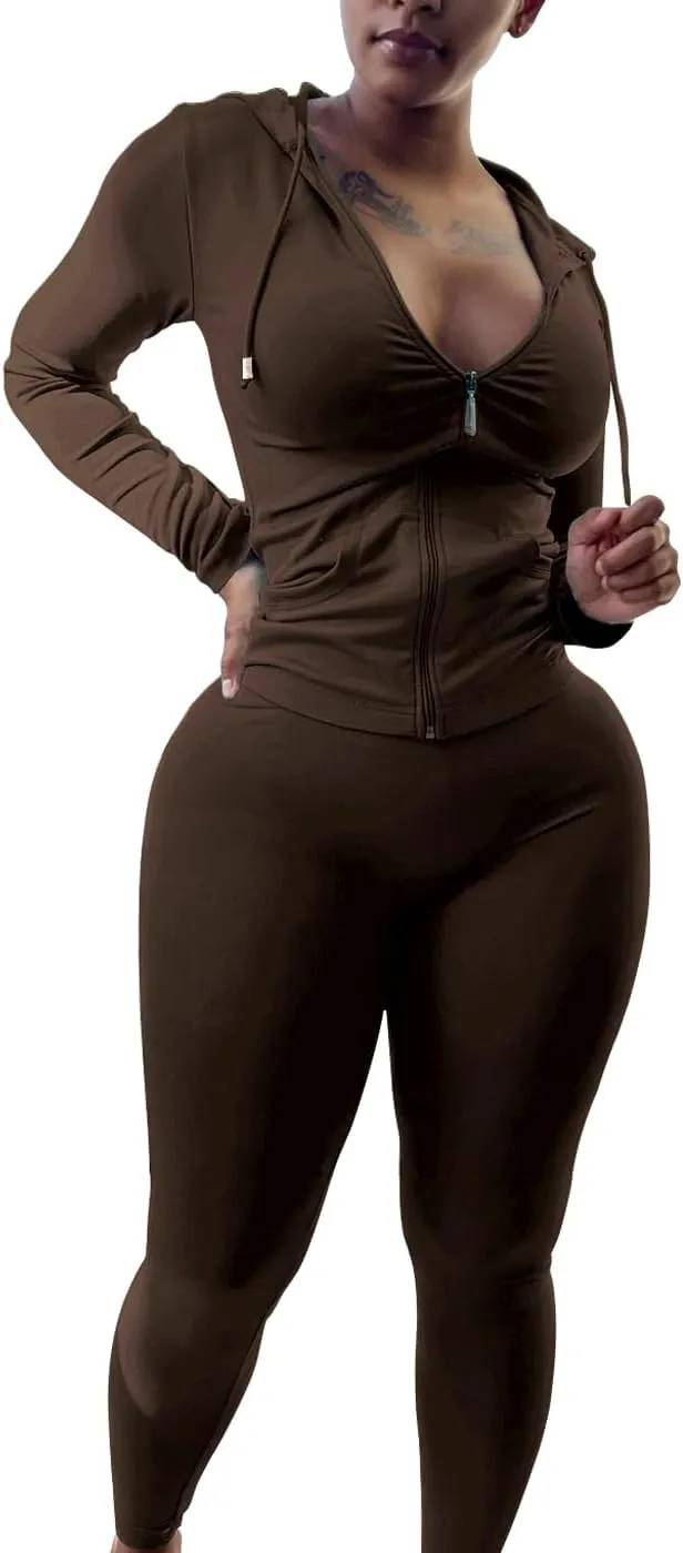Mrskoala Two Piece Outfits for Women Jogger Sets Workout Sweat Suits Tracksuit Pants Set