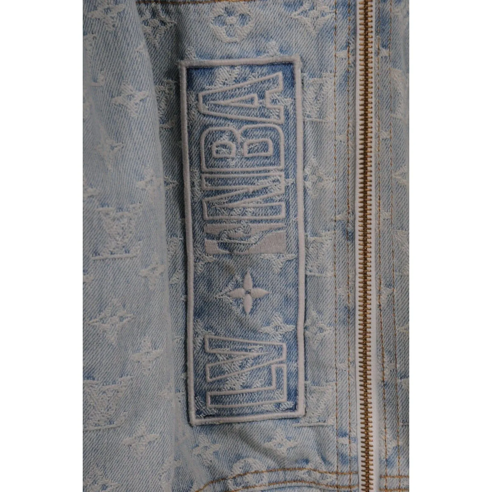 NBA Blue LV Monogram Hoodie Denim Jacket