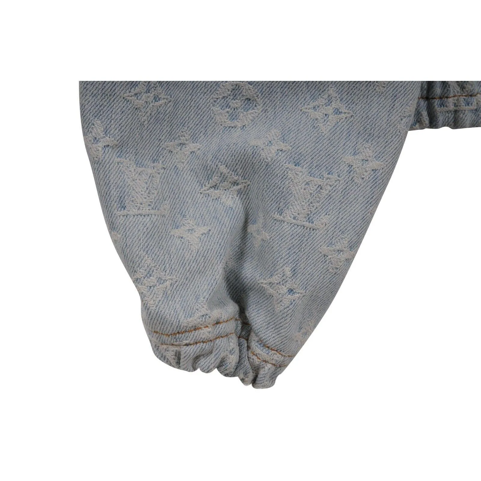 NBA Blue LV Monogram Hoodie Denim Jacket