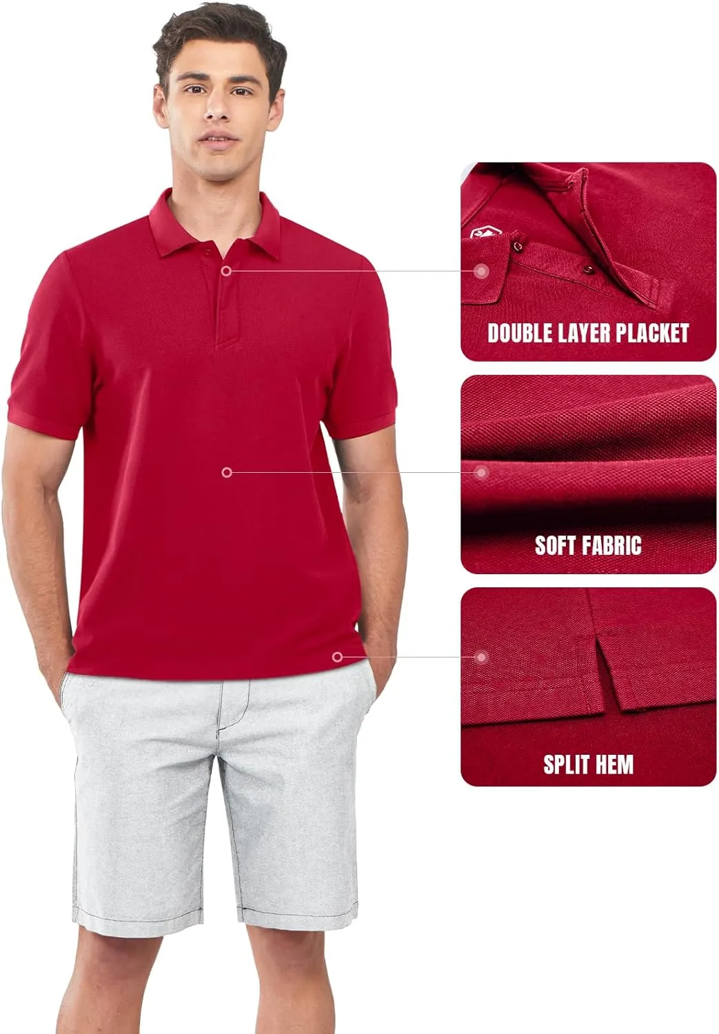 NORTHYARD Men's Cotton Polo Shirts Short Sleeve Knitted Golf Shirt Casual Classic Polos T-Shirt