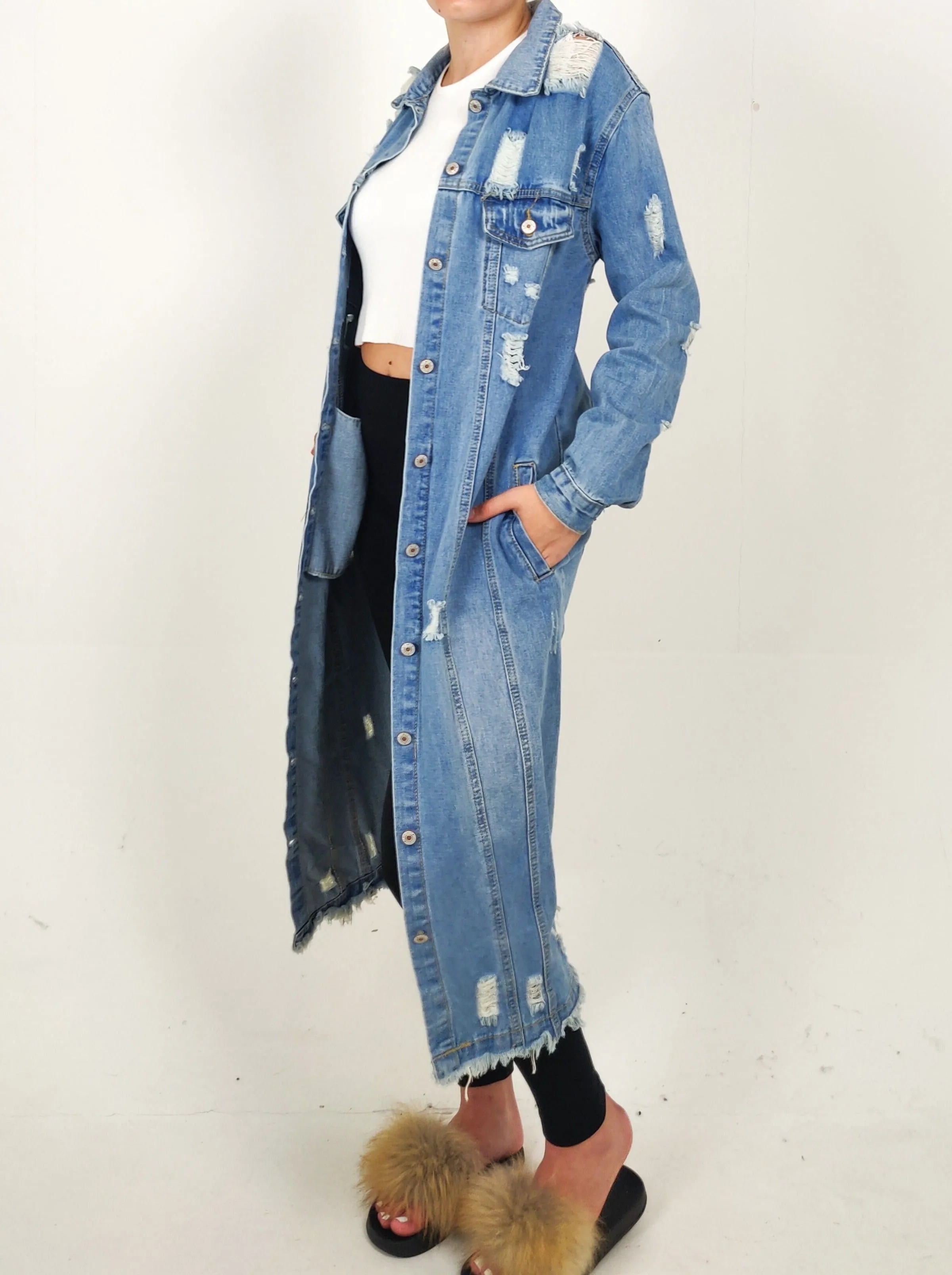 Oversized Longline Denim Coat