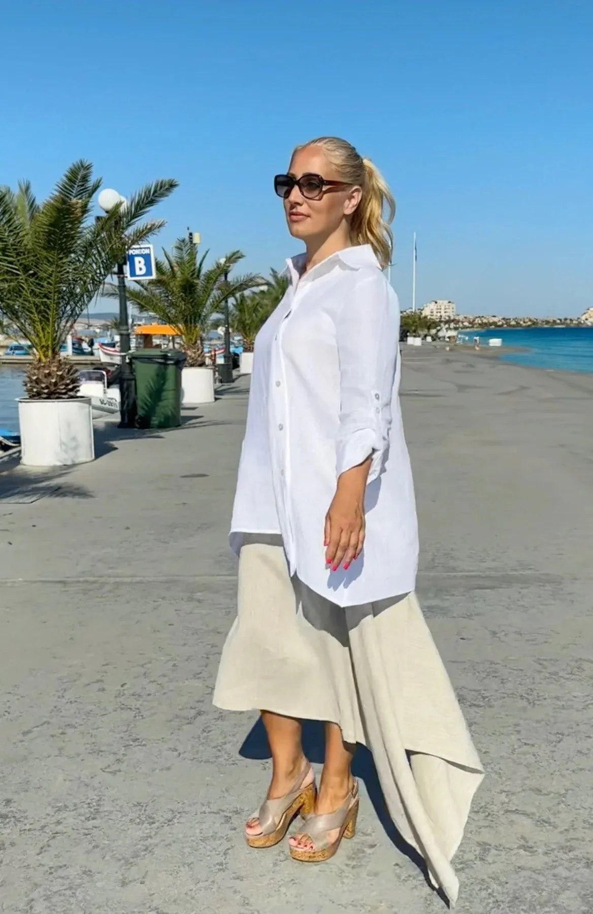 PALERMO TIMELESS WHITE LINEN SHIRT