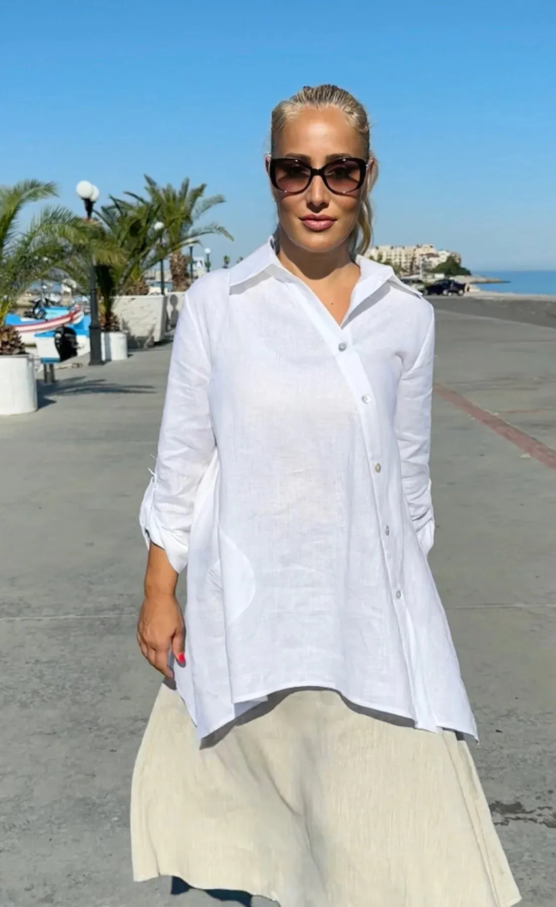 PALERMO TIMELESS WHITE LINEN SHIRT