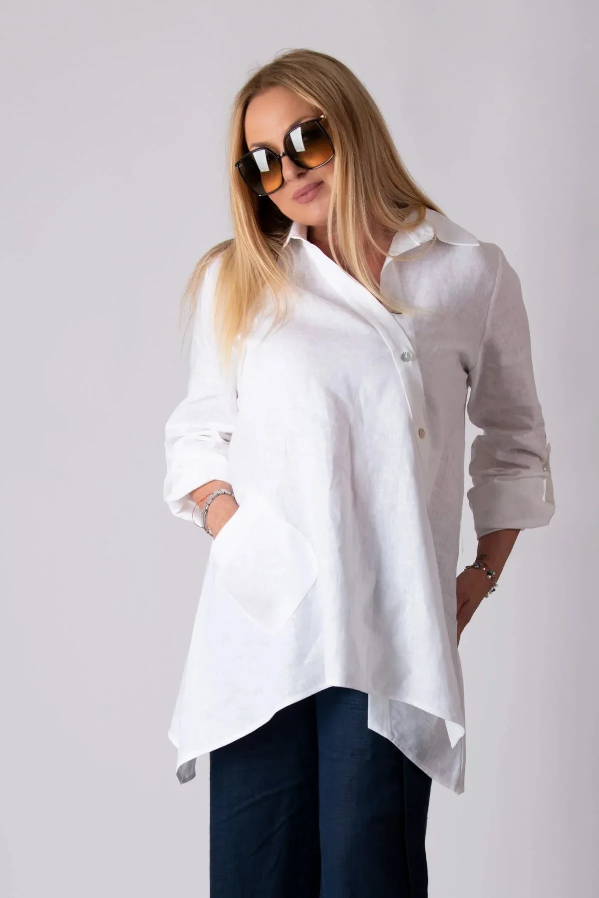 PALERMO TIMELESS WHITE LINEN SHIRT