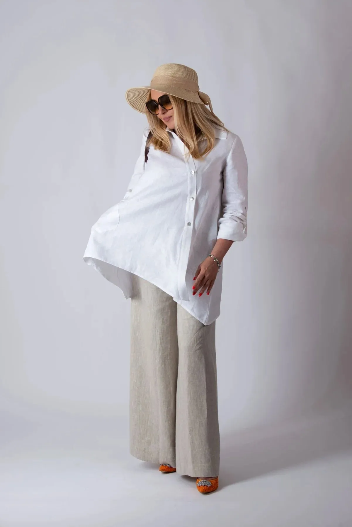 PALERMO TIMELESS WHITE LINEN SHIRT