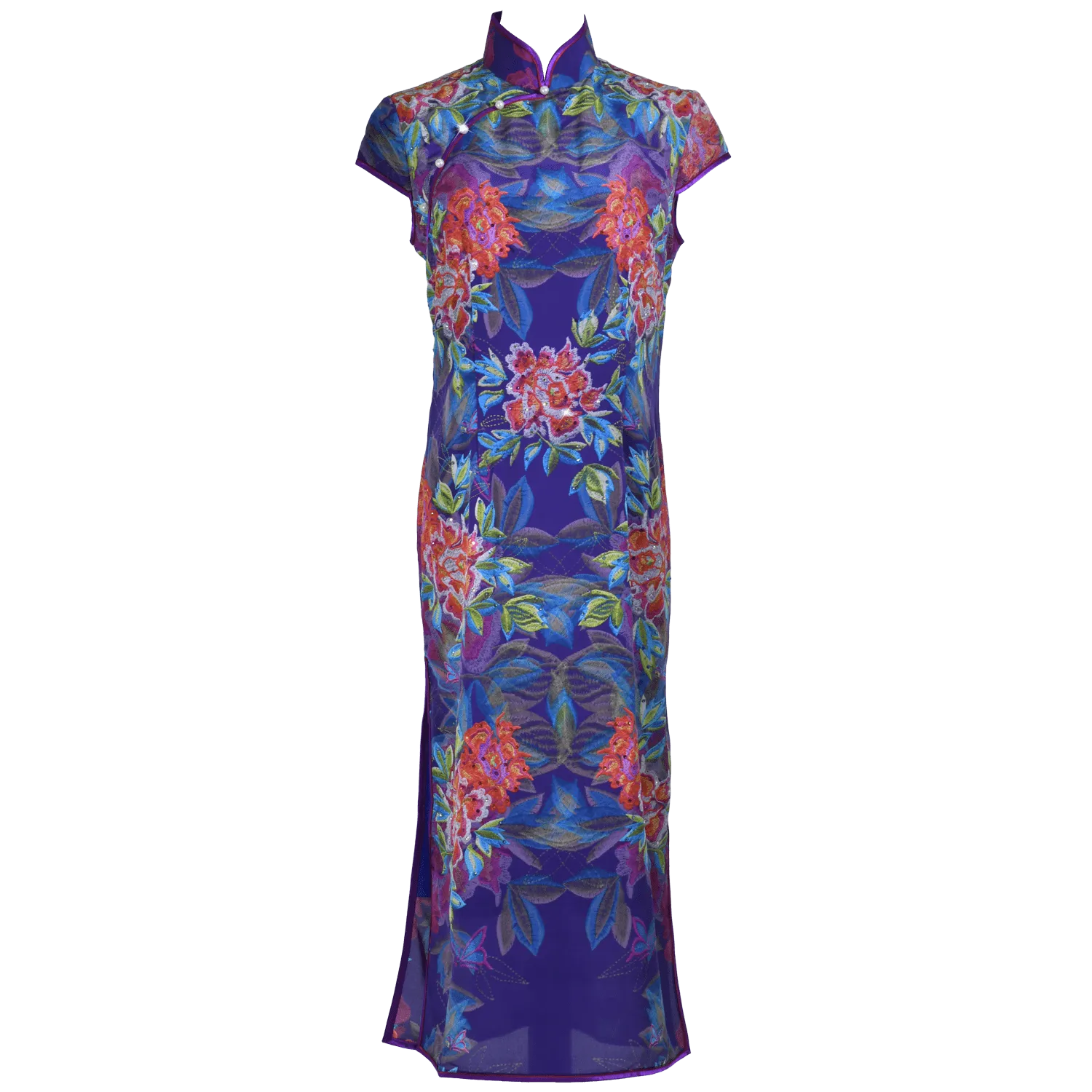 【PEONY】Museum Edition 100% Silk Crystal Cheongsam (Cap Sleeve)