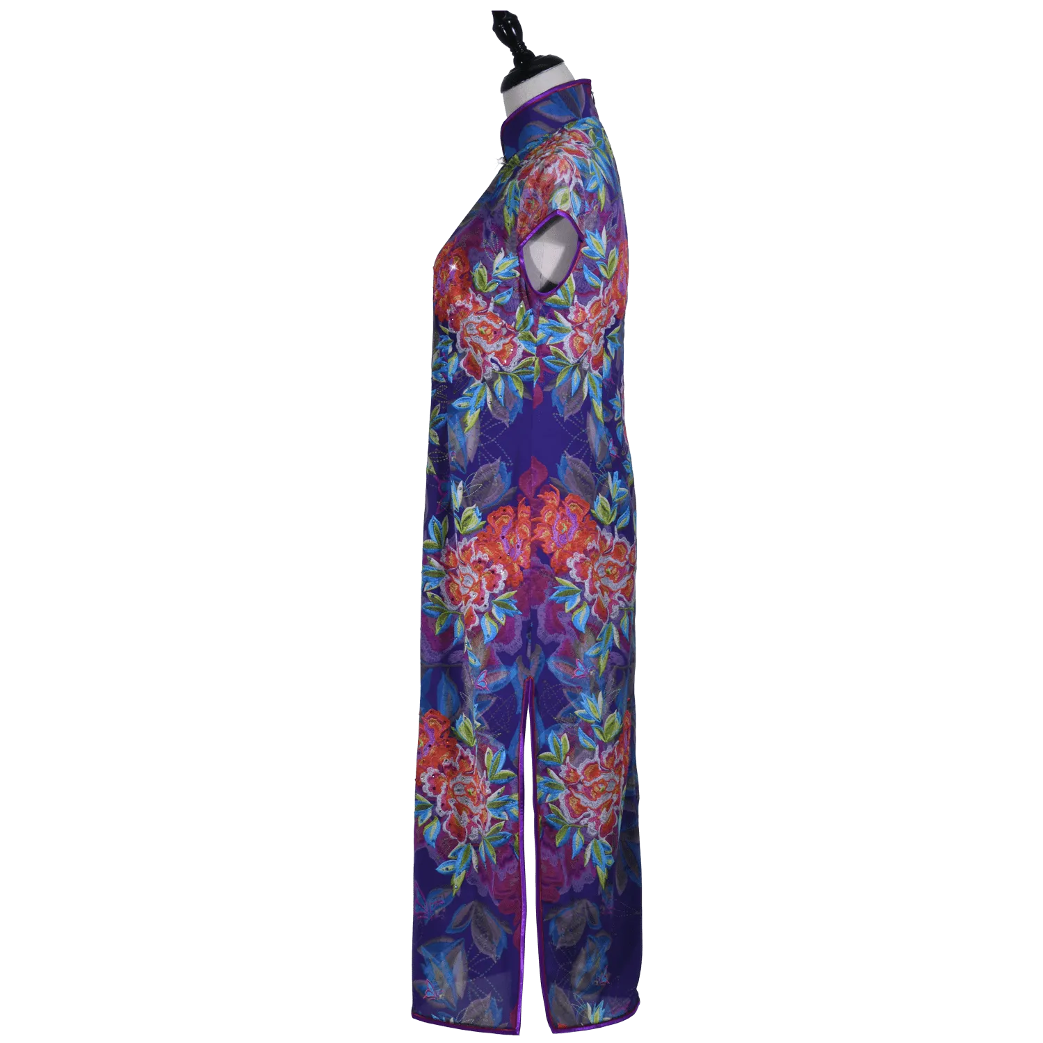 【PEONY】Museum Edition 100% Silk Crystal Cheongsam (Cap Sleeve)