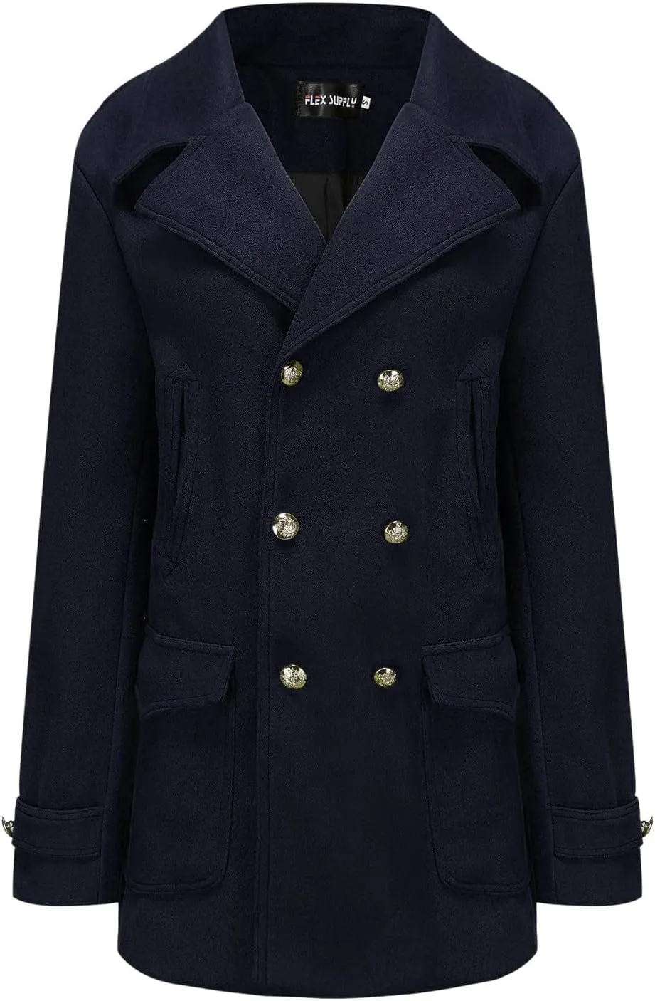 PeQAQ Men Woolen Trench Coat Slim Fit Notch Lapel Single Breasted Coats Winter Warm Business Blazer Long Suit Jacket Overcoat