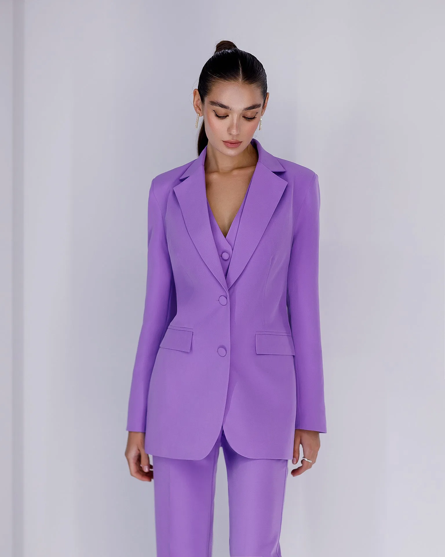 Purple Regular-Fit 3-Piece Suit