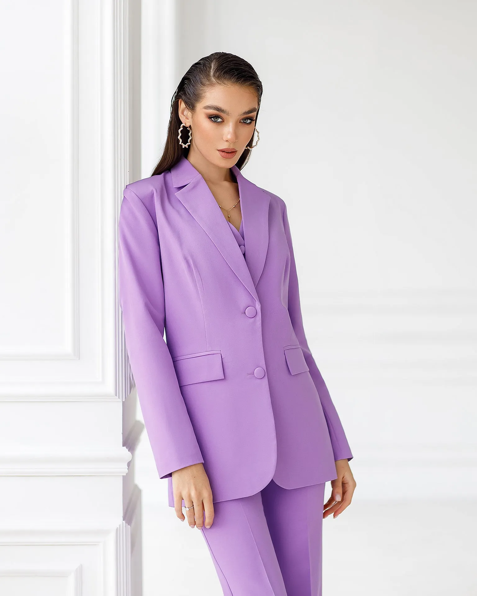 Purple Regular-Fit 3-Piece Suit
