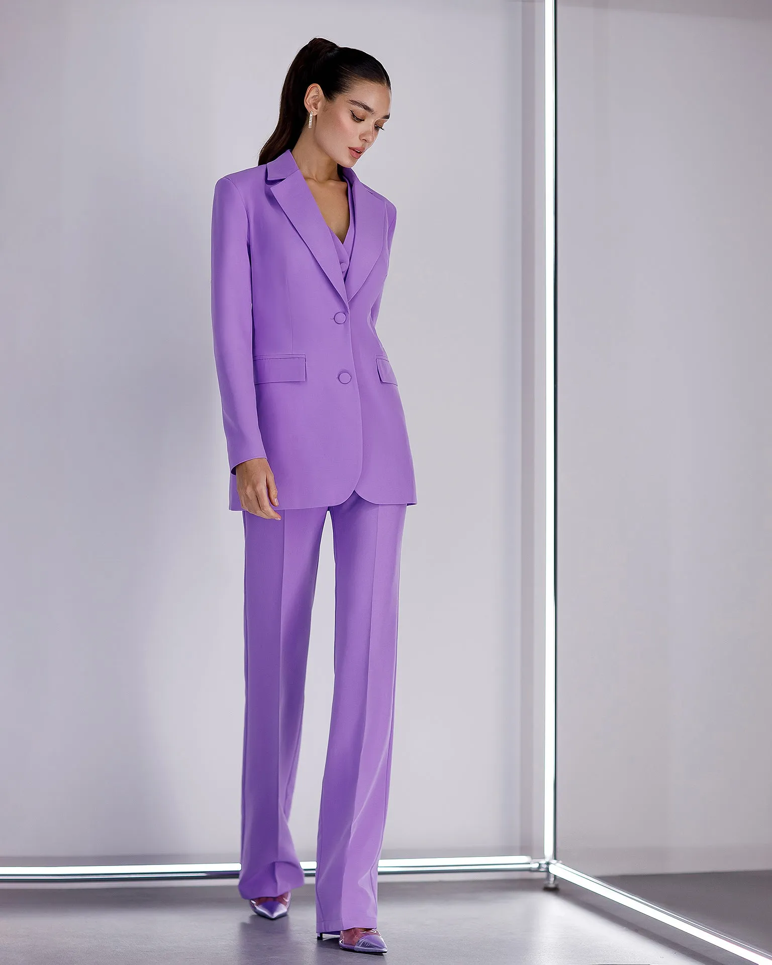 Purple Regular-Fit 3-Piece Suit