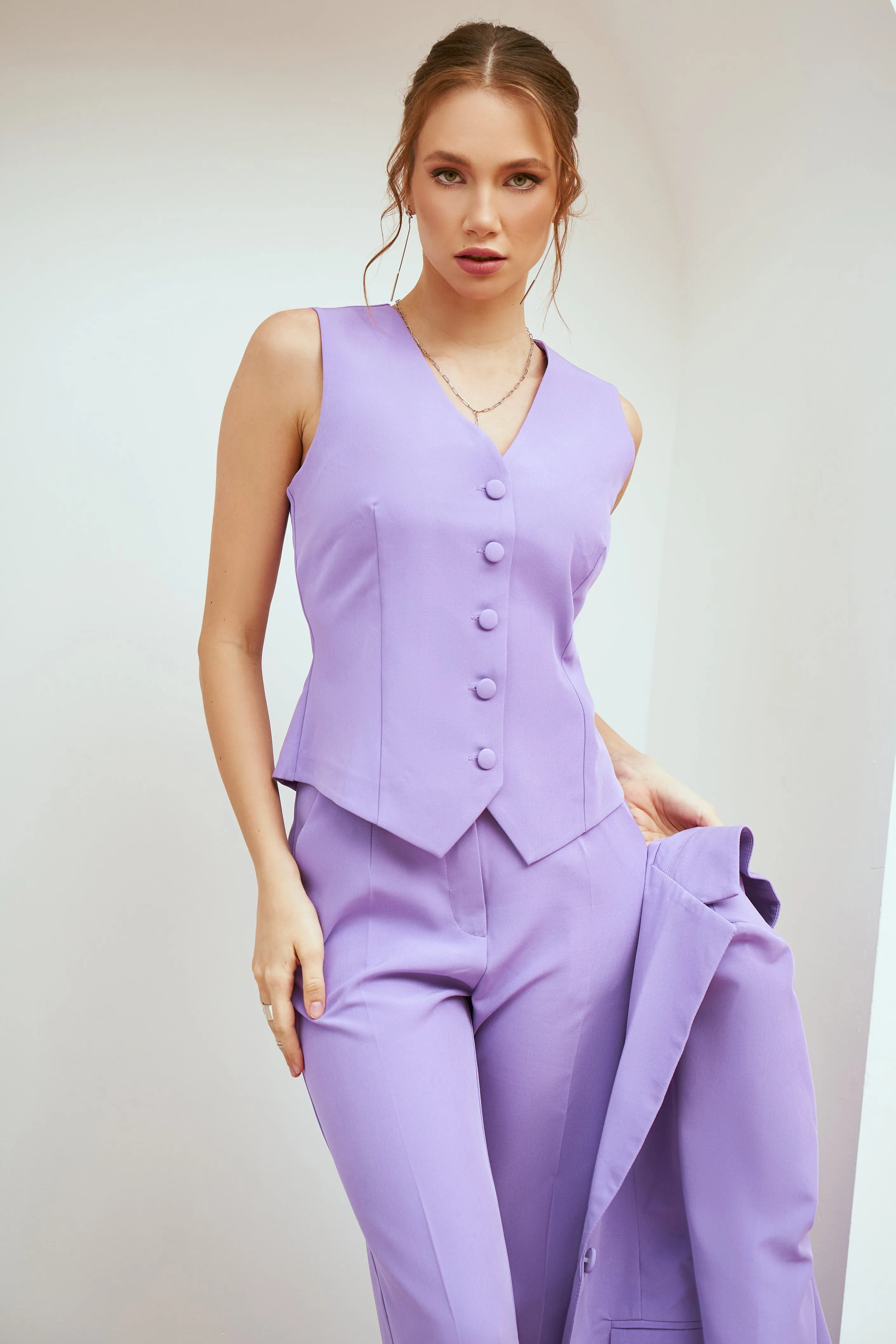 Purple Regular-Fit 3-Piece Suit