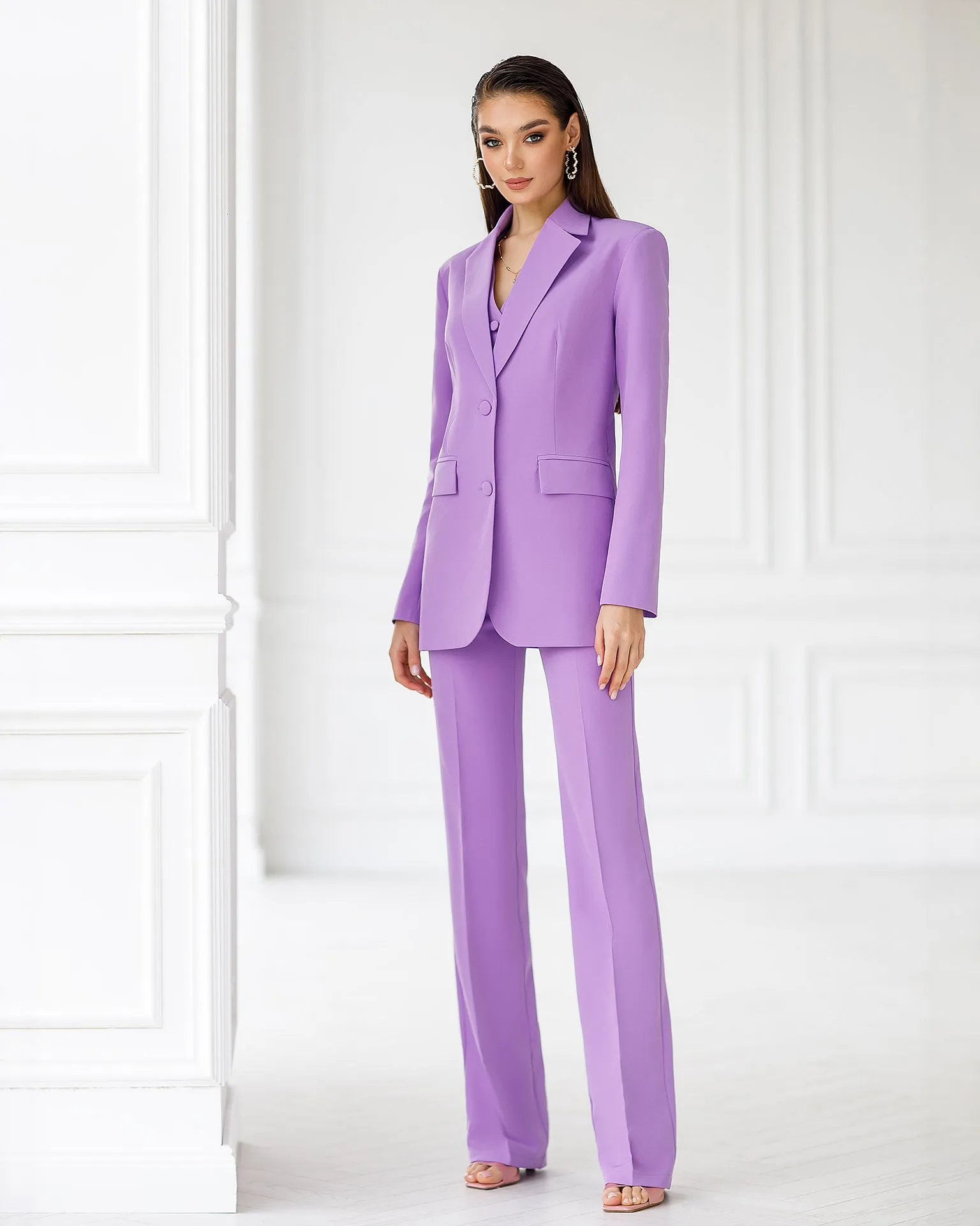 Purple Regular-Fit 3-Piece Suit