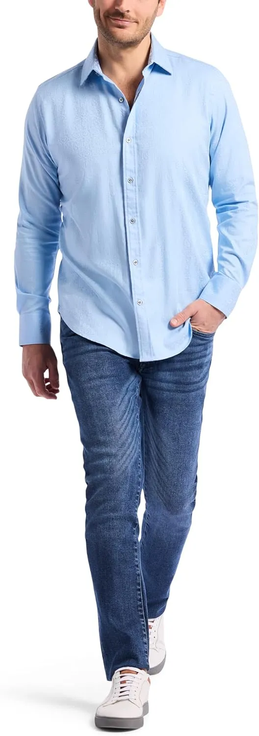 Robert Graham Mens Windsor Long-Sleeve Shirt, Button-Up Shirt for Men