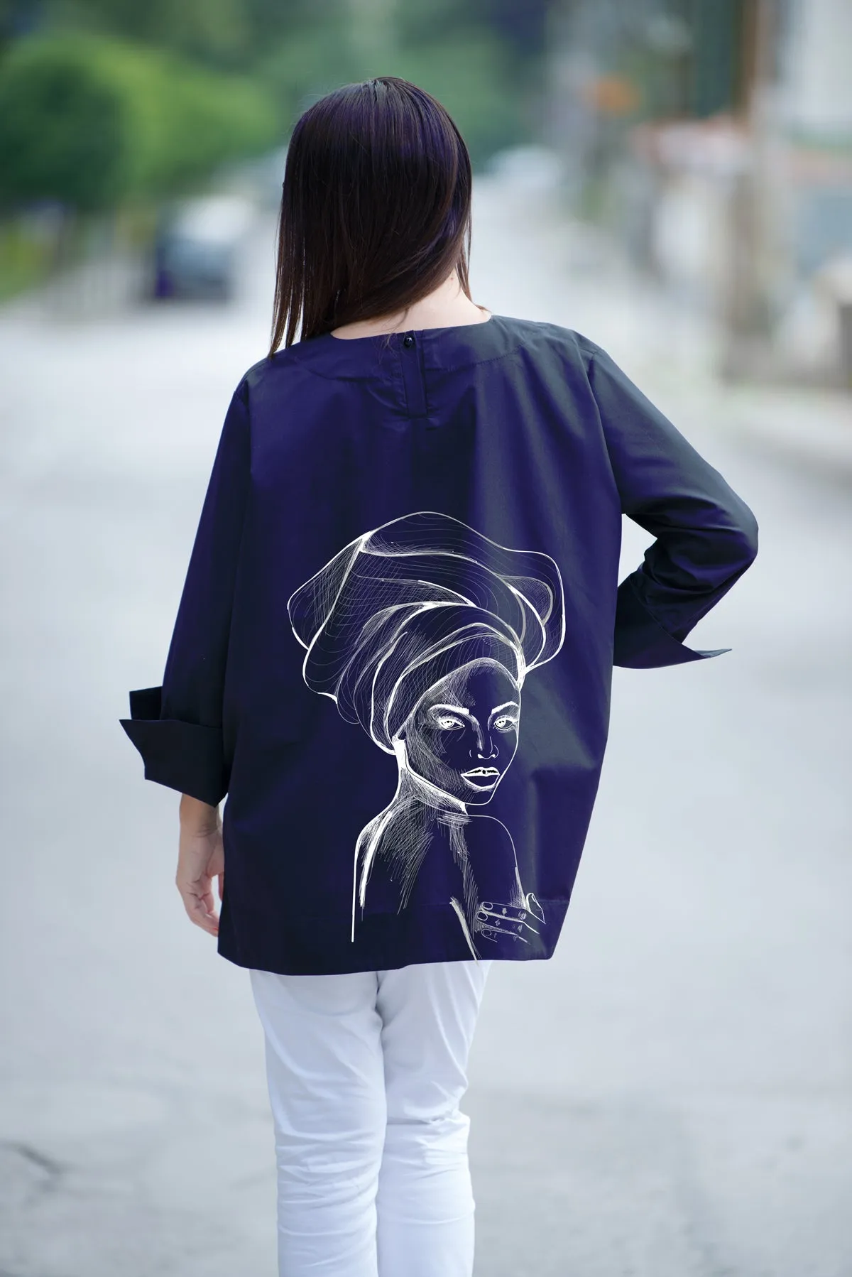 SAMIRA African Woman Print Shirt