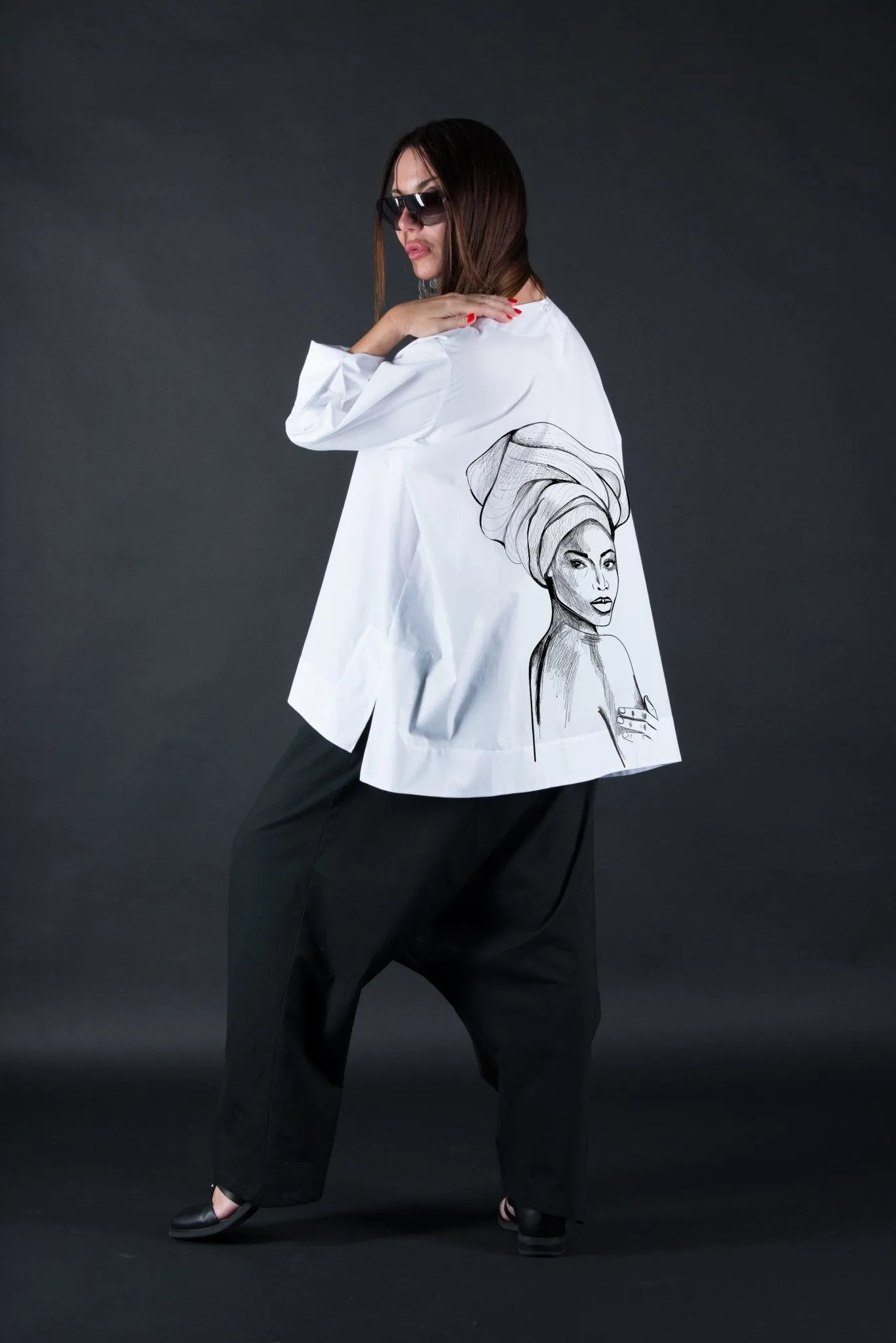 SAMIRA African Woman Print Shirt