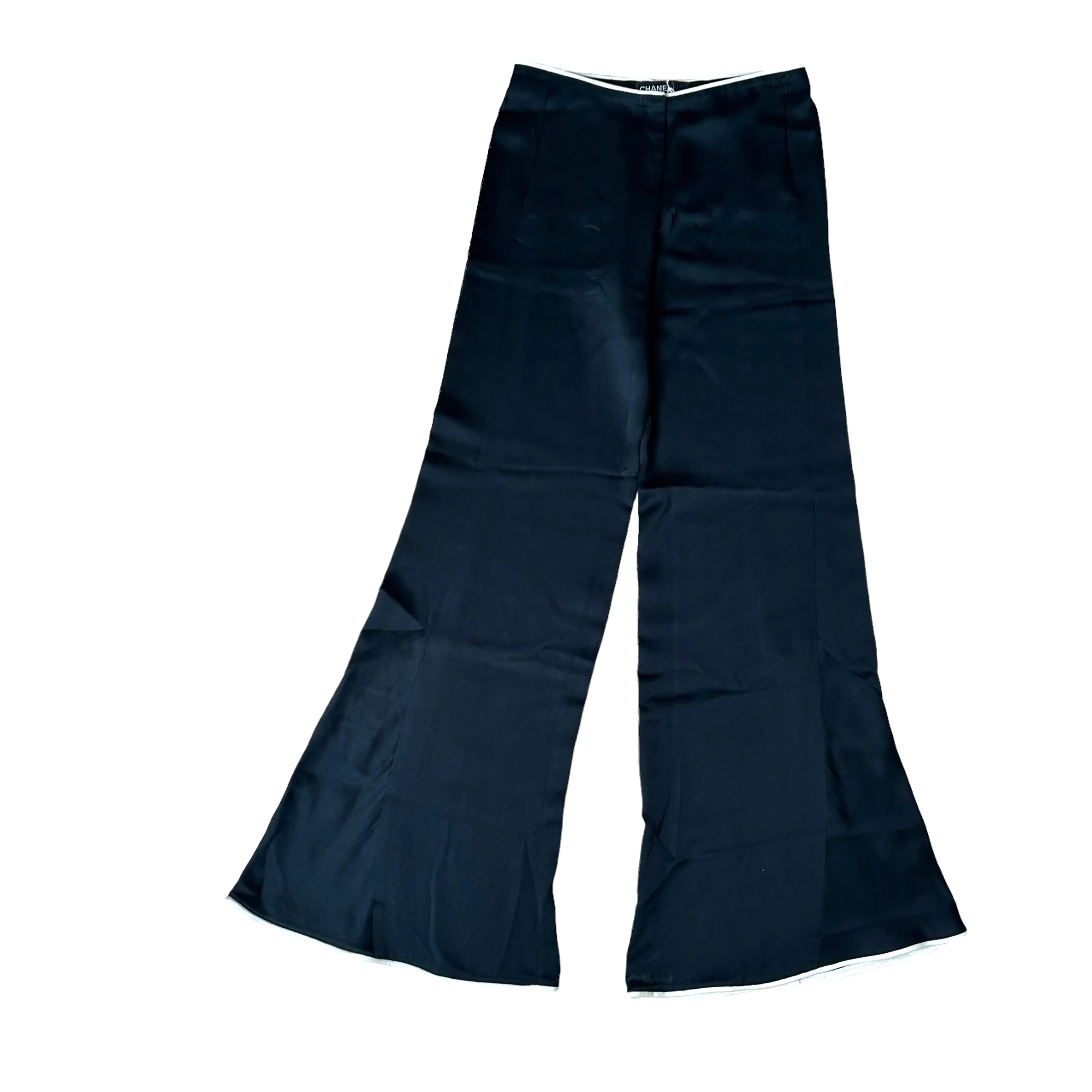 Silk Wide-Leg Pants - S