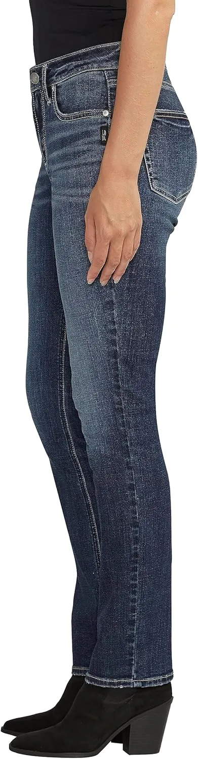Silver Jeans Co. Women's Avery High Rise Curvy Fit Straight Leg Jeans