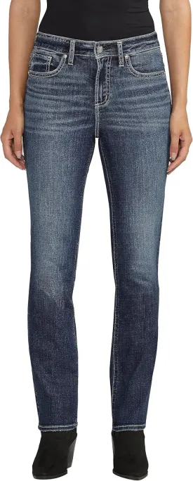 Silver Jeans Co. Women's Avery High Rise Curvy Fit Straight Leg Jeans