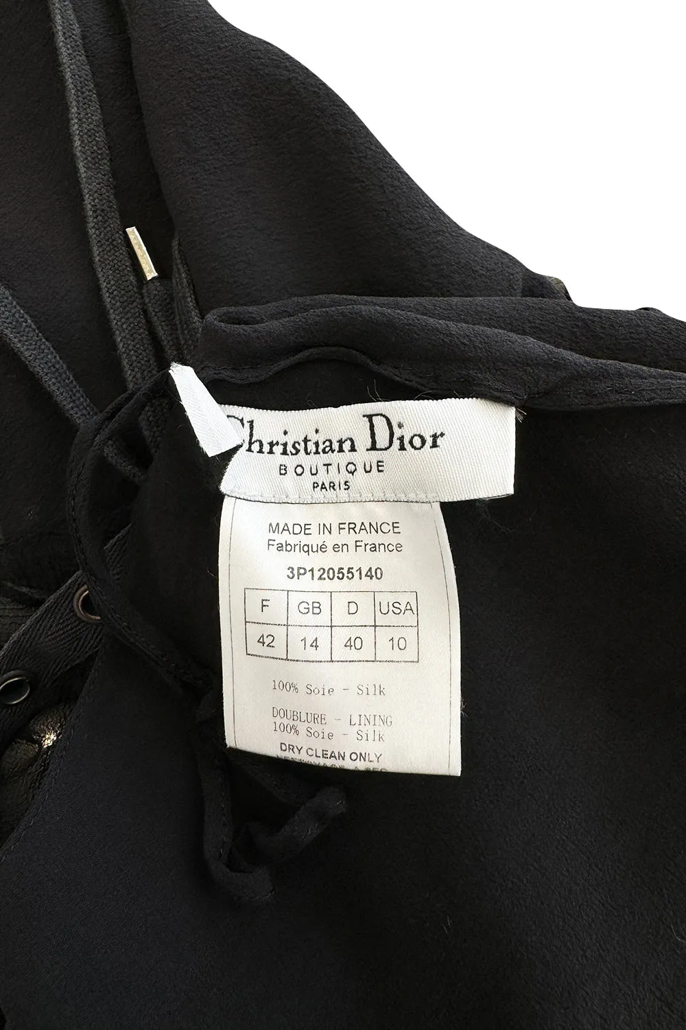 Spectacular Christian Dior by John Galliano Spring 2003 Black Silk Chiffon Lace Up Skirt & Top Set