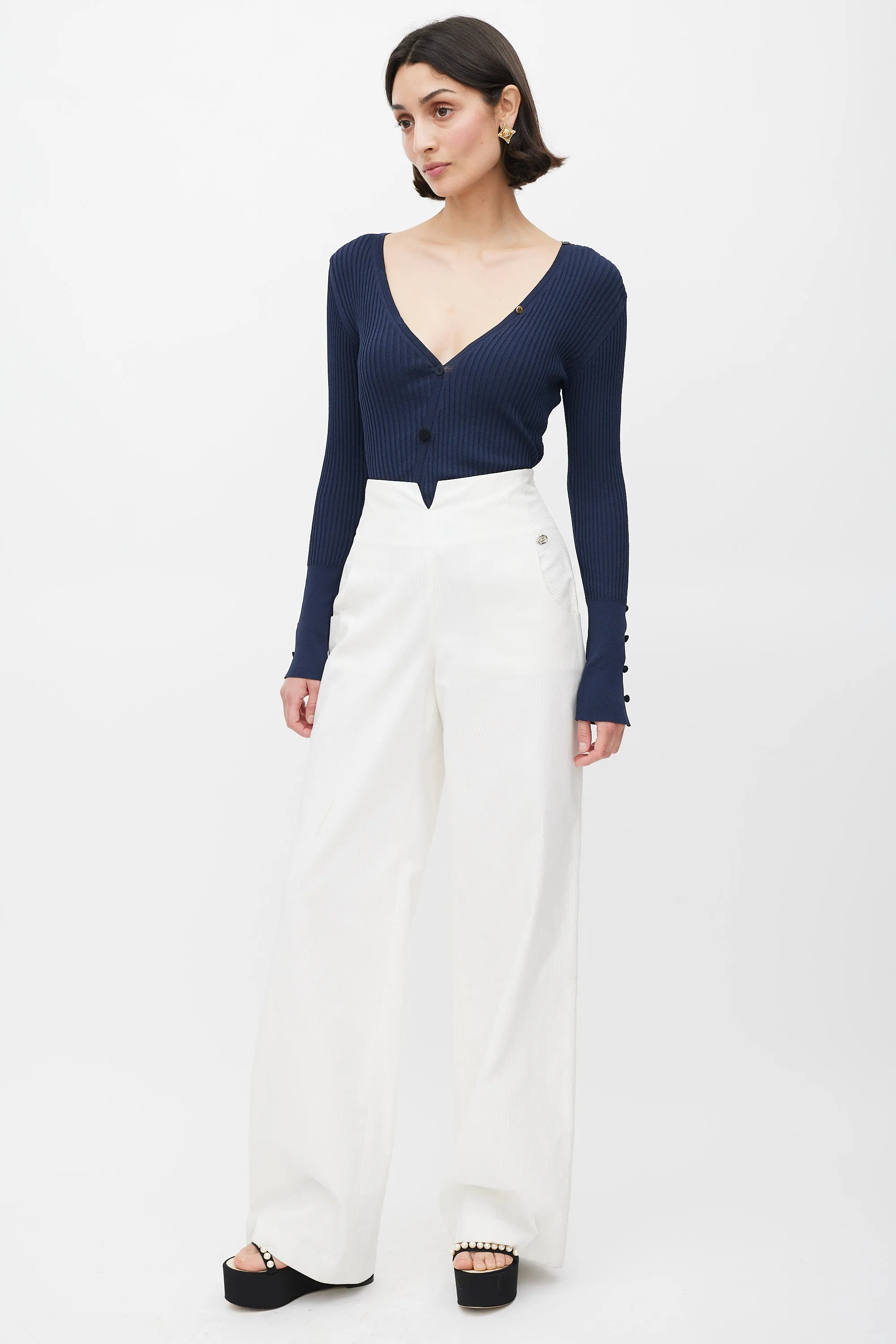 Spring 2009 White Wide Leg Trouser
