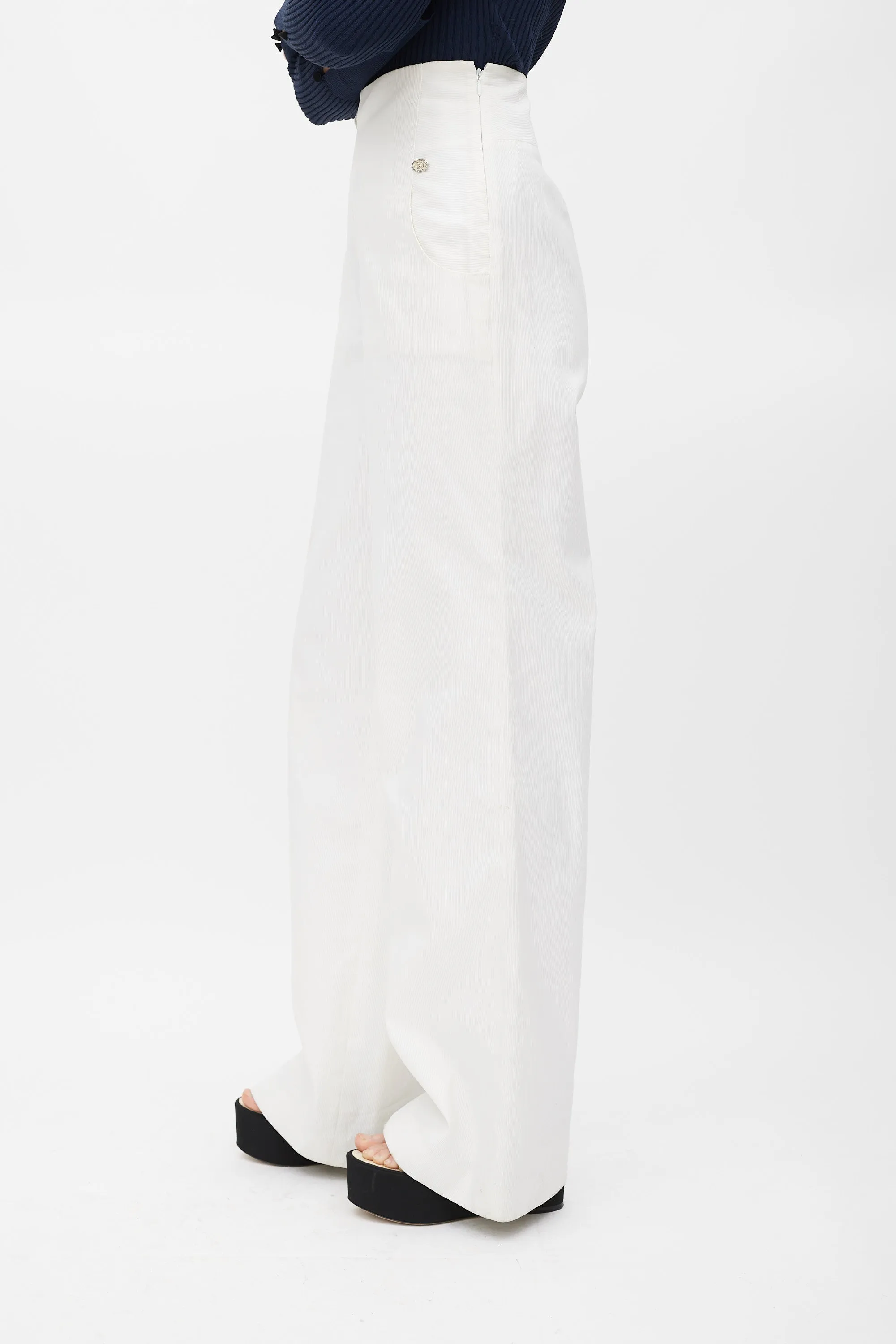 Spring 2009 White Wide Leg Trouser