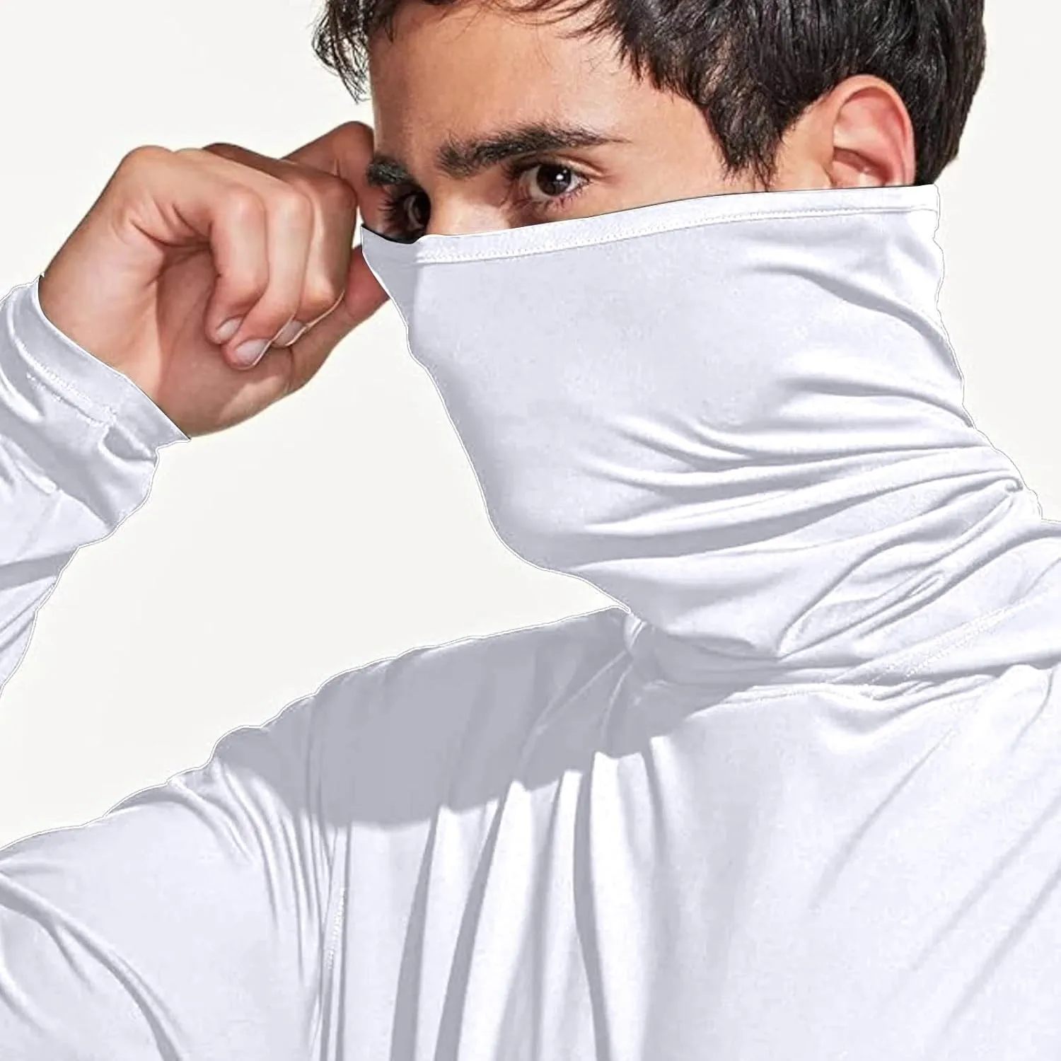Sun Protection Shirts for Men with Mask UPF 50  Fishing Blouses Lightweight Long Sleeve UV Rash Guard Cooling Hoodies