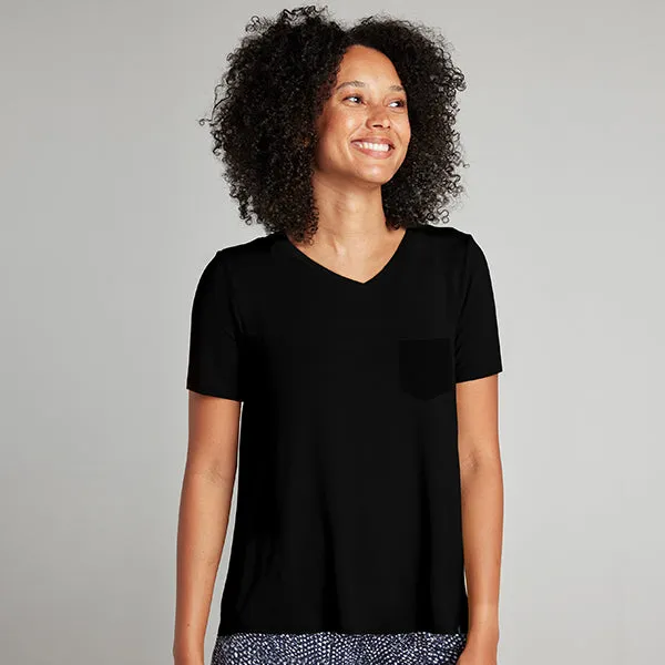 Super Combed Cotton-Rich V-Neck T-Shirt with Pocket