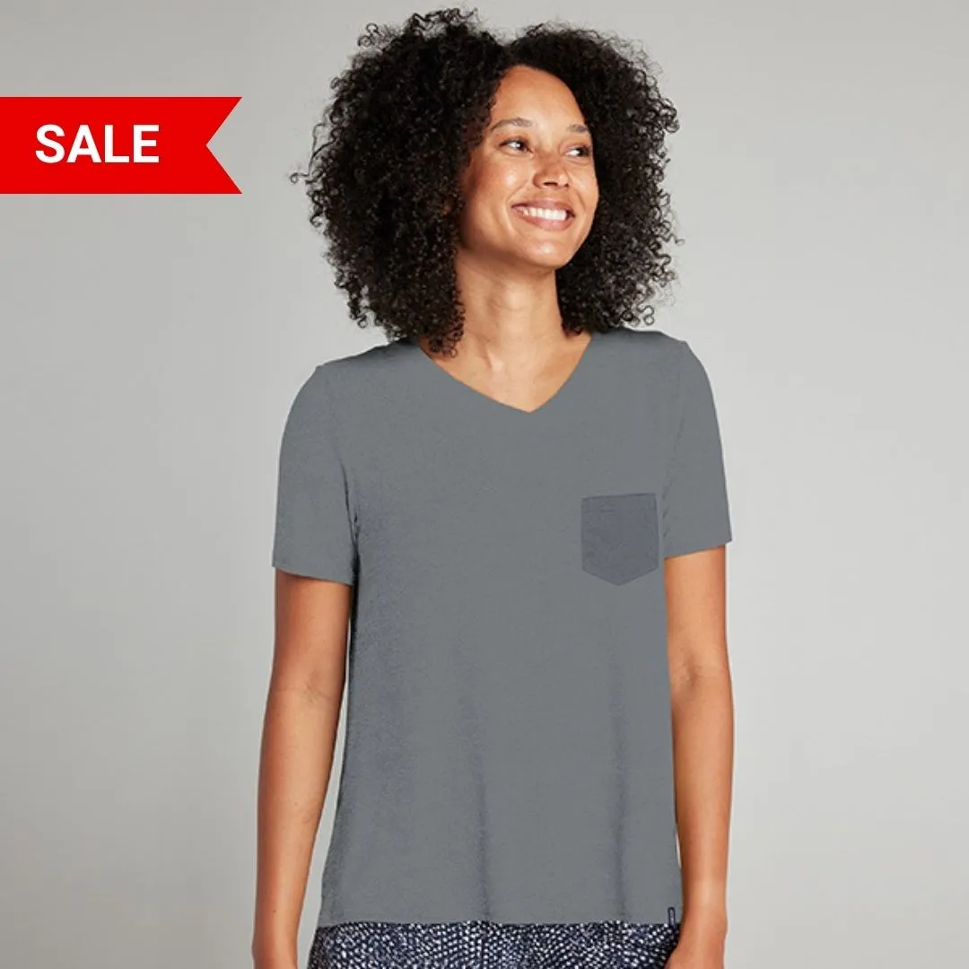 Super Combed Cotton-Rich V-Neck T-Shirt with Pocket