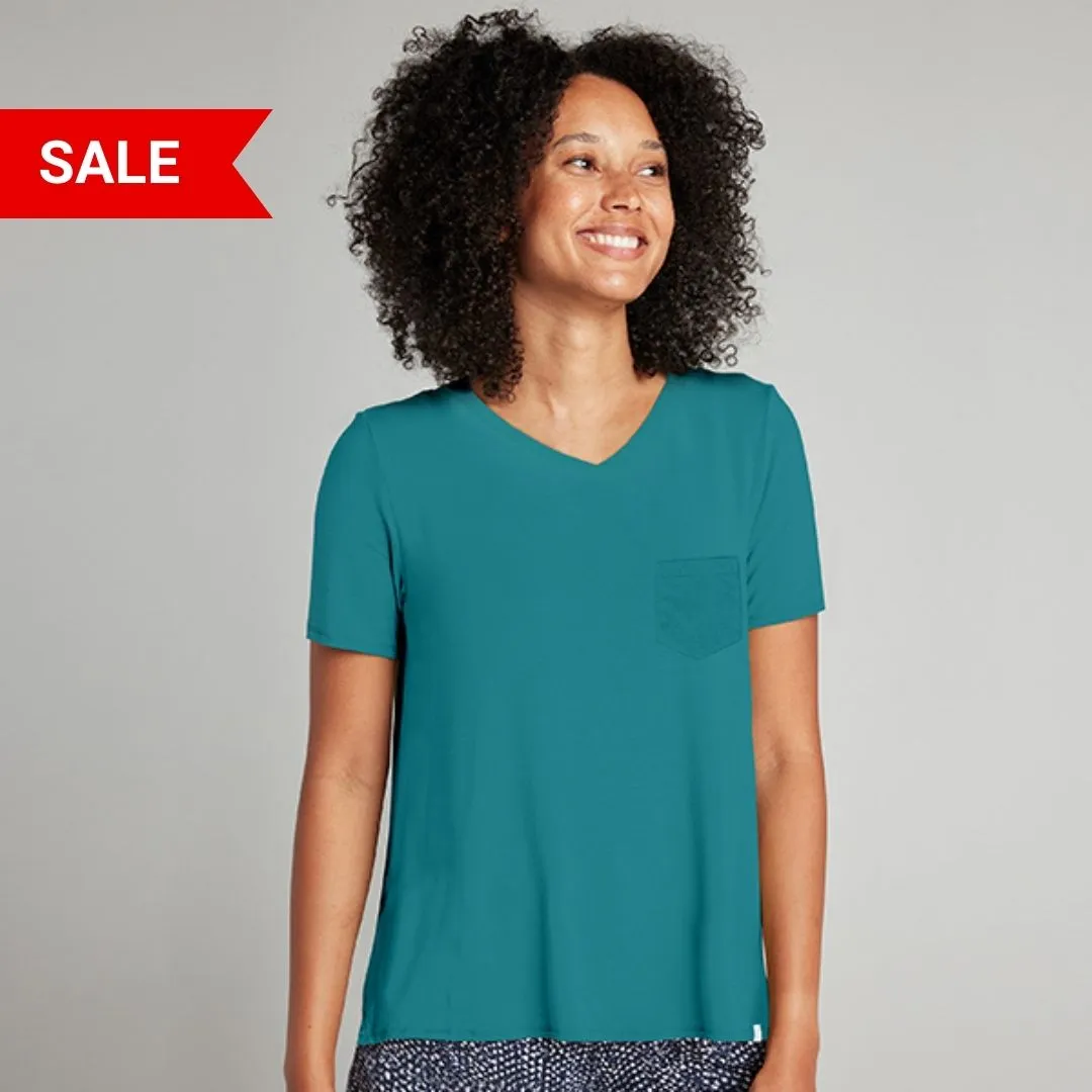 Super Combed Cotton-Rich V-Neck T-Shirt with Pocket