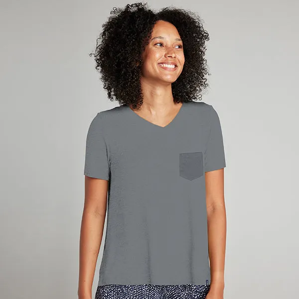 Super Combed Cotton-Rich V-Neck T-Shirt with Pocket