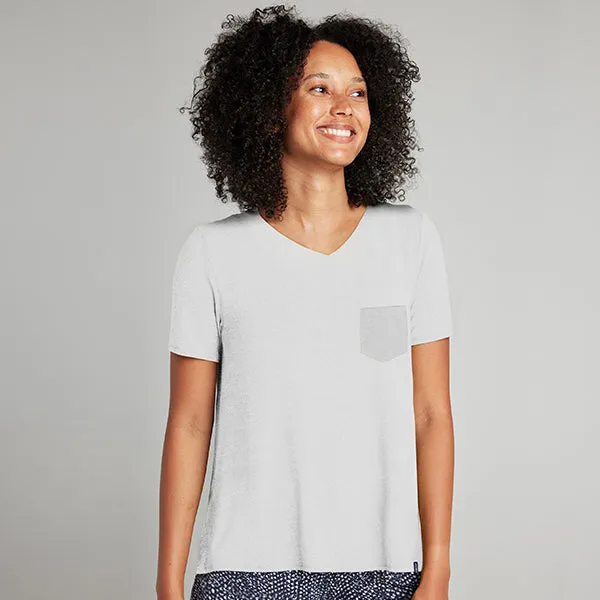 Super Combed Cotton-Rich V-Neck T-Shirt with Pocket