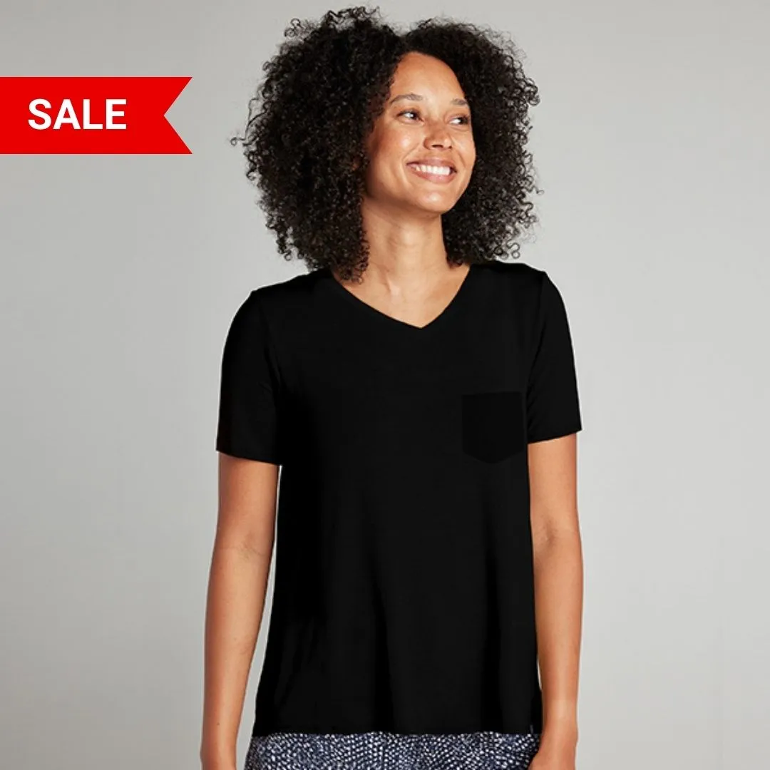 Super Combed Cotton-Rich V-Neck T-Shirt with Pocket