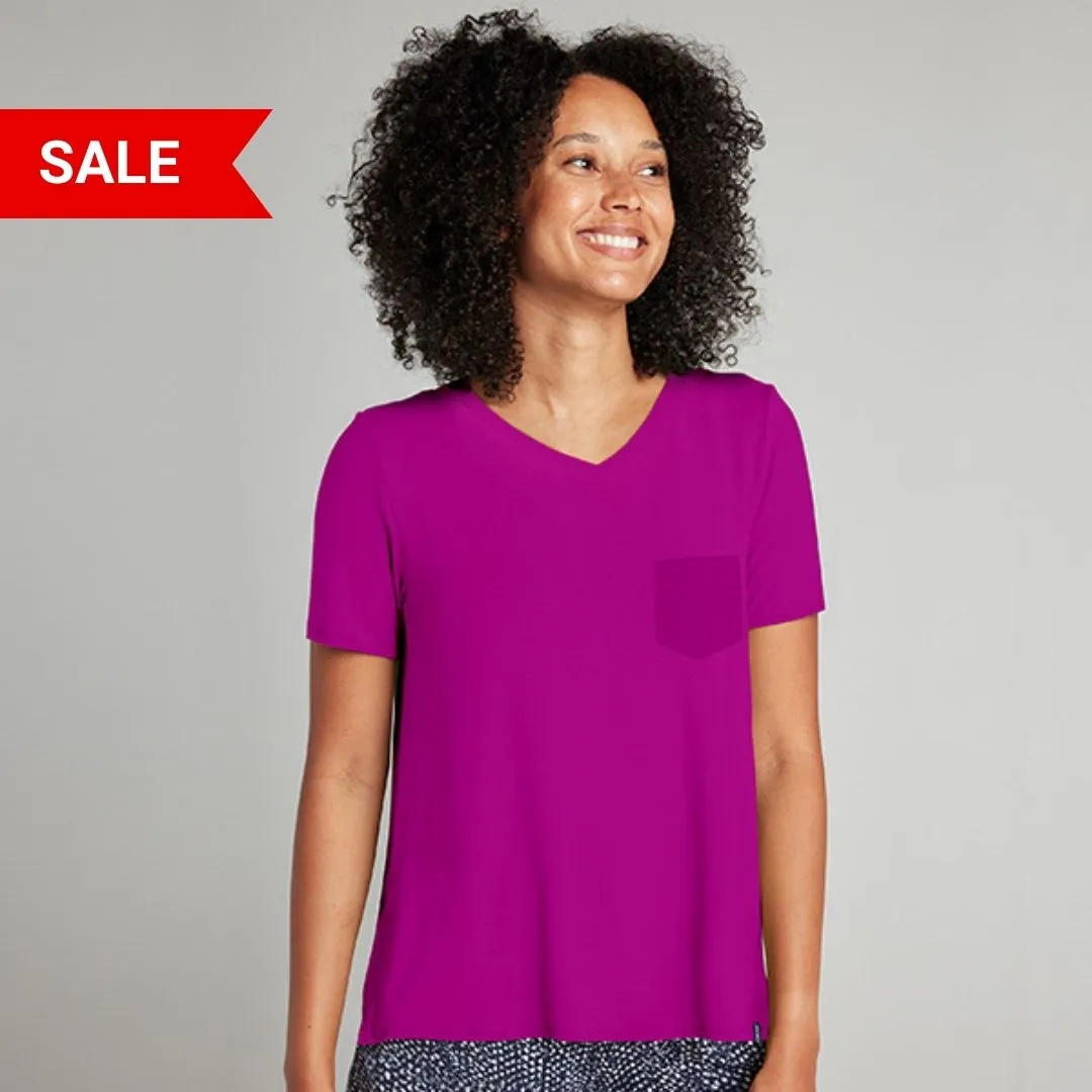 Super Combed Cotton-Rich V-Neck T-Shirt with Pocket