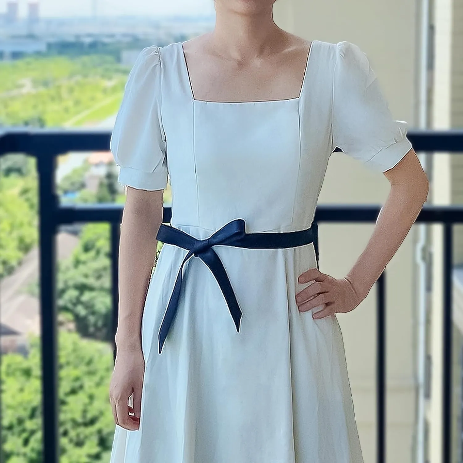SYAYA Womens Bow Tie, Ribbon Self Tie For Women - Long Necktie for Office T-shir Uniform or Girls Cosplay & Graduation W-B-T1