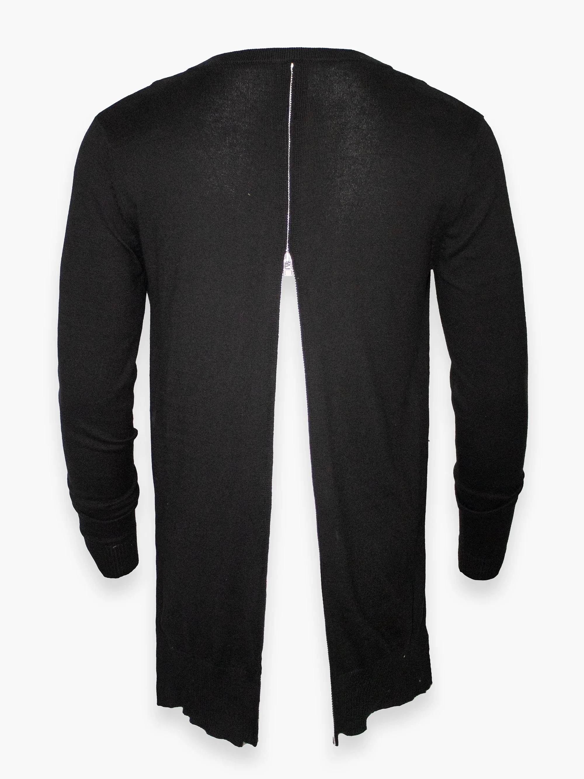 Tailcoat-Style Cotton Jumper with Zip Details