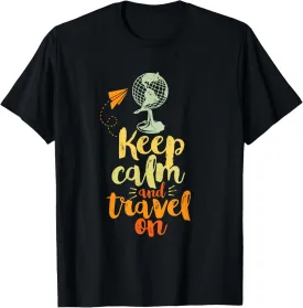 Vintage Adventure Wanderlust T-shirt Keep Calm and Travel On T-Shirt