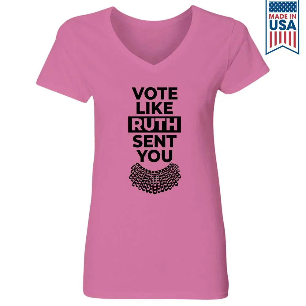 Vote Like Ruth Sent You Women's V-neck T-shirt TSVW395