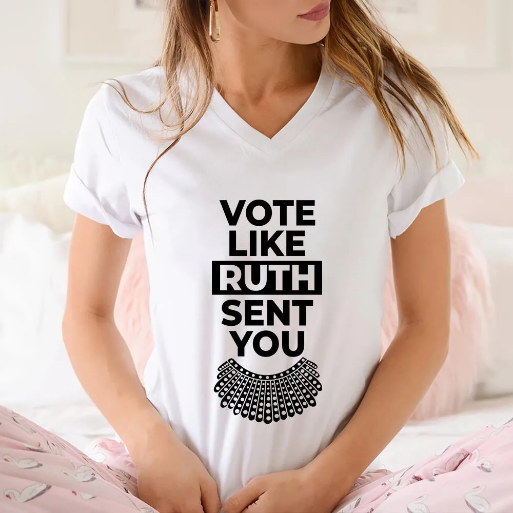 Vote Like Ruth Sent You Women's V-neck T-shirt TSVW395