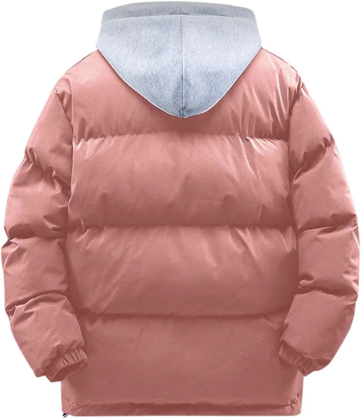 Winter Jackets for Teen Boys, Work Long Sleeve Full Zip Parka Jacket Warm Padded Jacket Outdoor Men's Puffer Vest