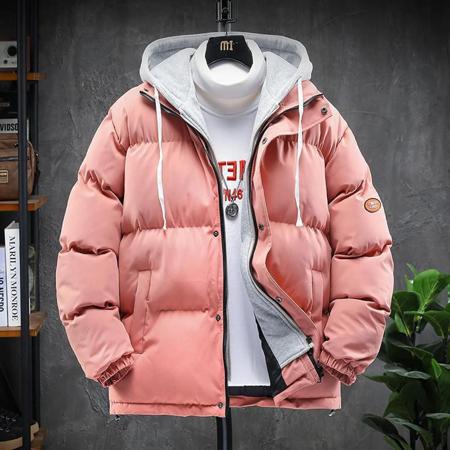 Winter Jackets for Teen Boys, Work Long Sleeve Full Zip Parka Jacket Warm Padded Jacket Outdoor Men's Puffer Vest